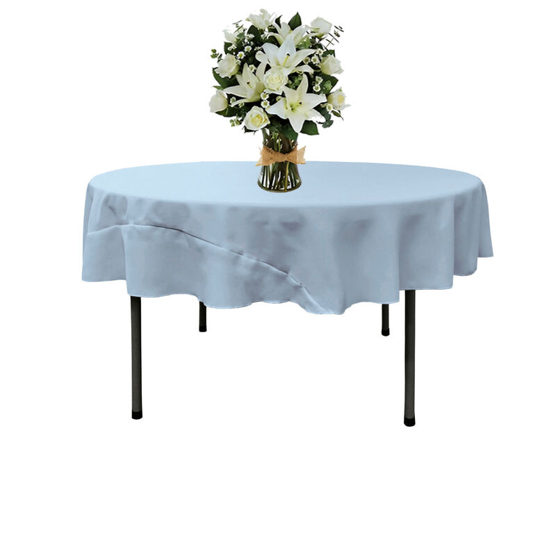 72in Round Table Cover Polyester Poplin Wrinkle Resistant for Event Tables image number 1