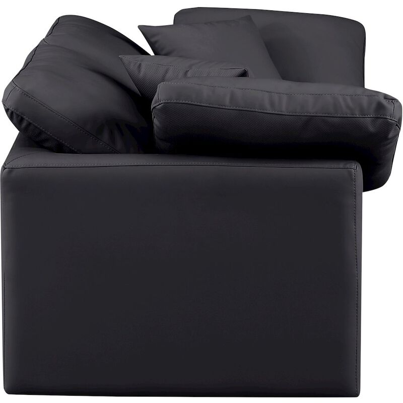 Meridian Furniture Indulge Black Vegan Leather Modular Sofa
