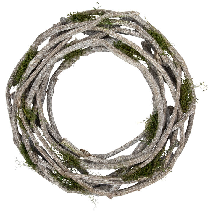 Twig and Moss Artificial Weathered Spring Wreath - 14.5"
