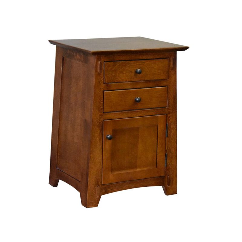 Crafters and Weavers Mission Style Tapered Leg 2 Drawer Nightstand - Michael's Cherry