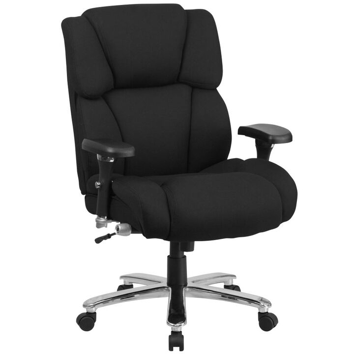 HERCULES Series 24/7 Intensive Use Big & Tall 400 lb. Rated Black Fabric Executive Ergonomic Office Chair with Lumbar Knob