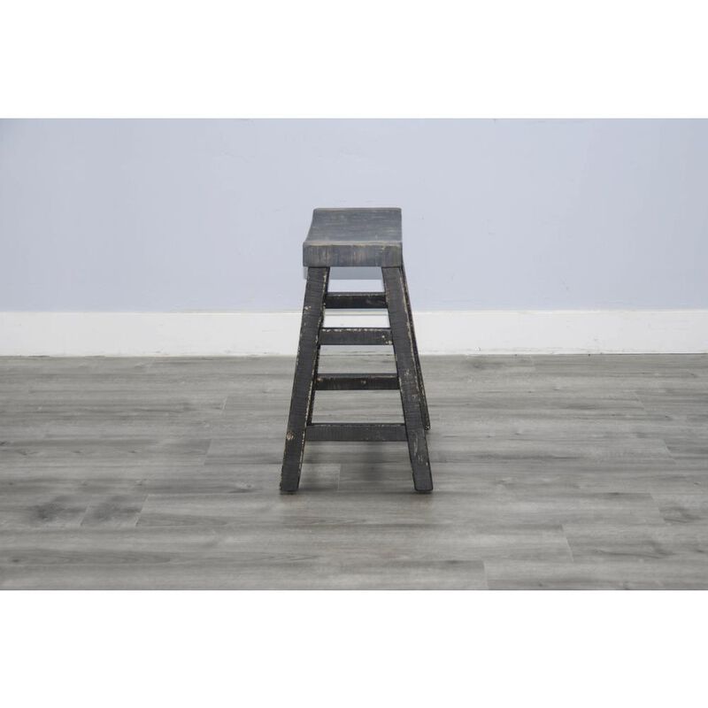 Sunny Designs Black Sand Counter Saddle Seat Stool, Wood Seat