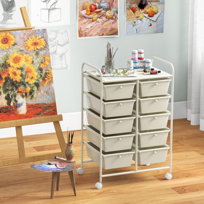 Hivvago 10-Drawer Rolling Storage Cart