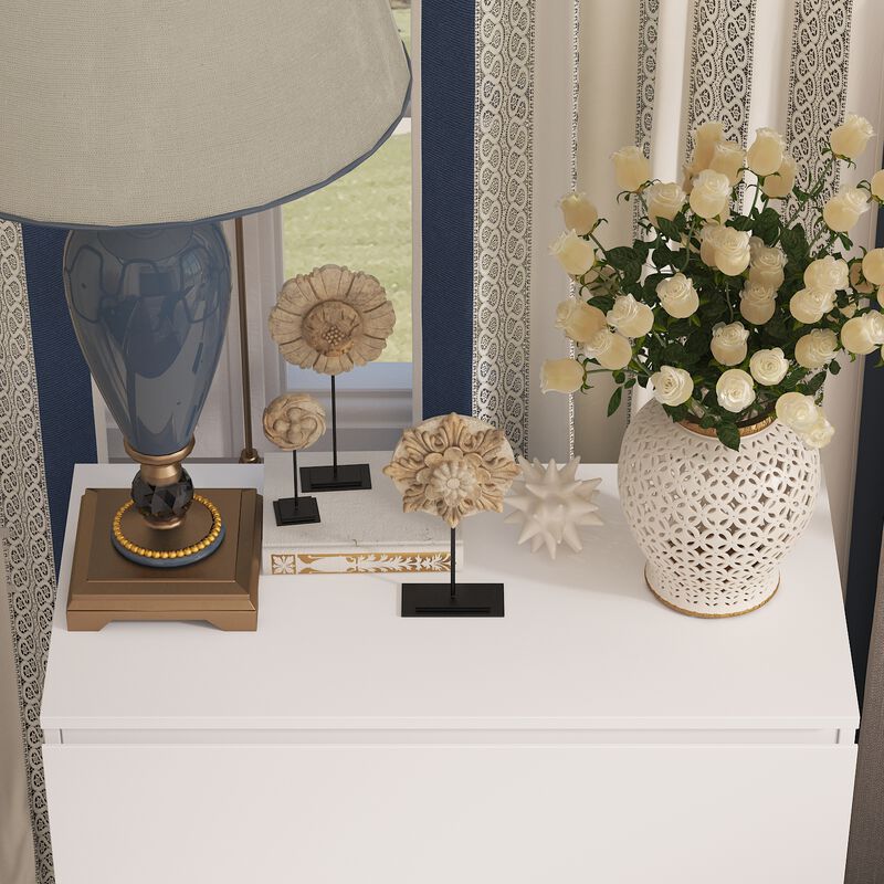 3-Drawer White Wood Chest of Drawers Bedside Table Storage Dresser Freestanding Cabinet 30.3 in. W x 32.3 in. H x 15.7 in. D