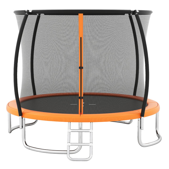 Outdoor Recreational Trampoline with Protective Safety Enclosure Net