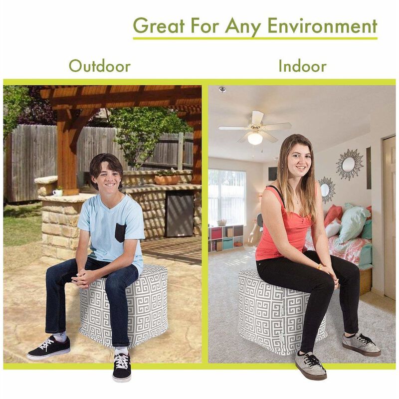 Majestic Home Goods Cube Pouf Towers Gray