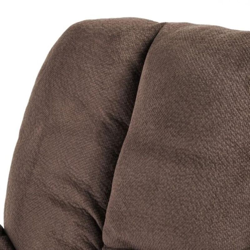 Hivvago Traditional Upholstered Manual Reclining Sofa Chair w/ 2 Cup Holders and Footrest Brown