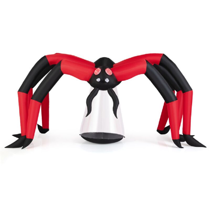 Blow Up Scary Halloween Spider with Red Light Eyes for Outdoor Yard-Red image number 0
