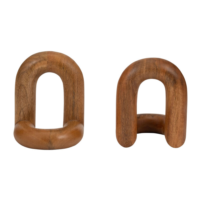 Wood S/2 7" Loopy Bookends image number 4