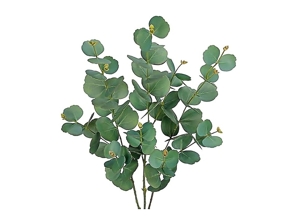 34 Inch Tall Faux Eucalyptus Stems Real Touch Artificial Greenery Stem Silver