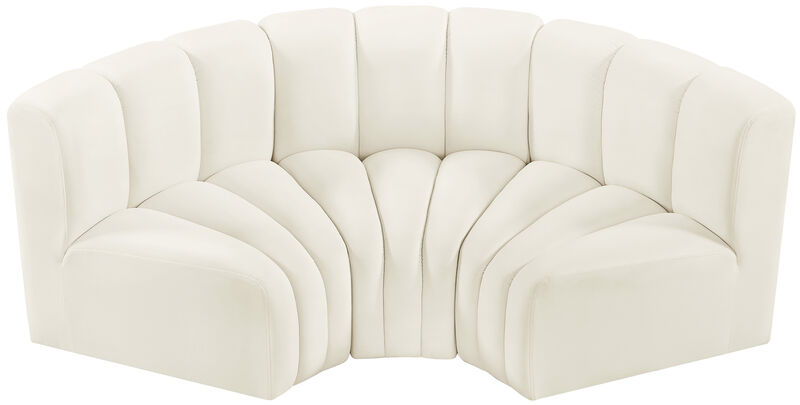 Meridian Furniture Arc Cream Velvet Modular Sofa image number 3