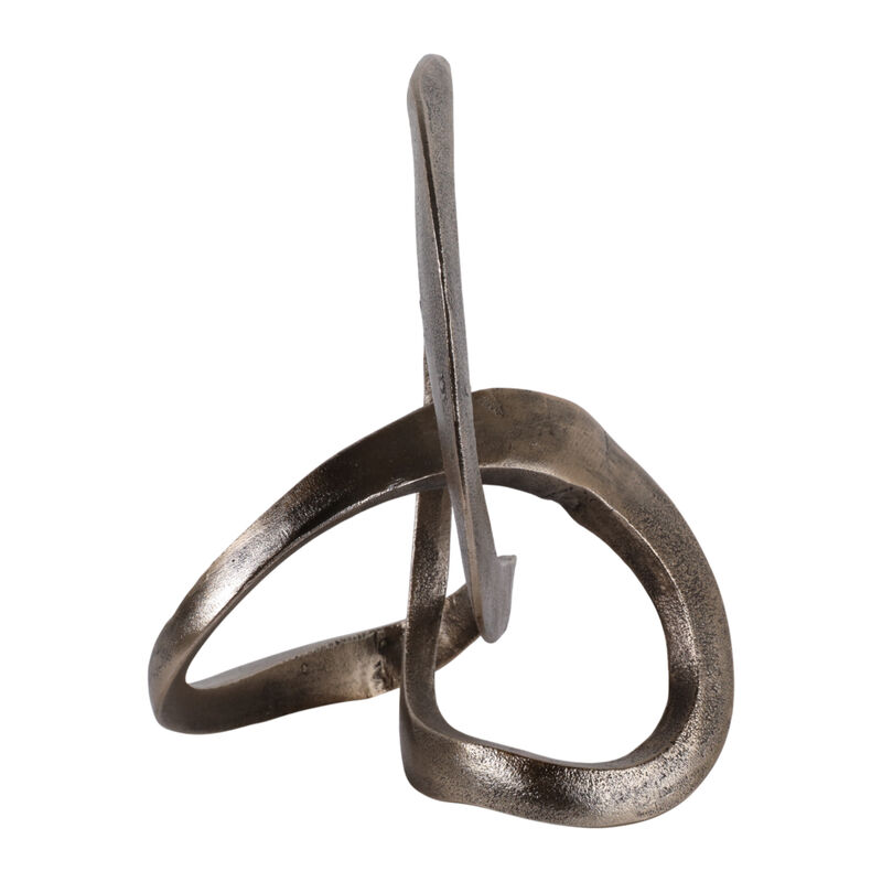 11x8" Twisted Knot Object, Antique Brass image number 2