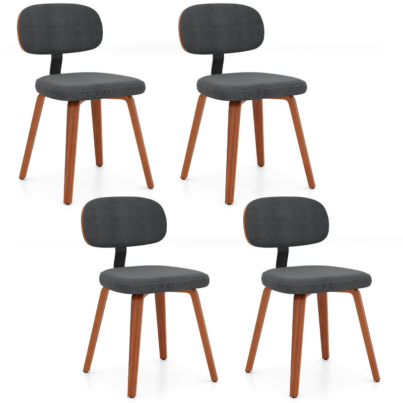 Set of 4 Chenille Upholstered Wooden Dining Chairs for Kitchen and Dining Room image number 0