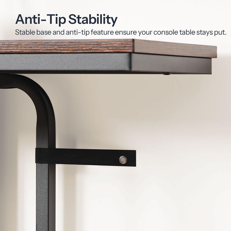 2-Tier Hallway Console Table, Narrow Design for Entryway or Foyer-Brown image number 3