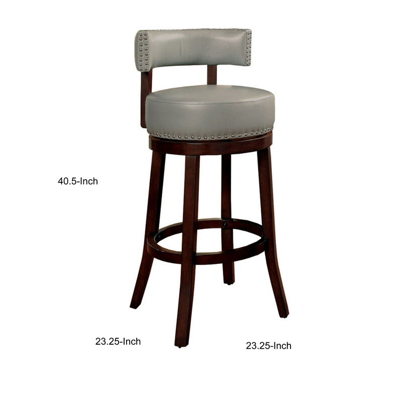 Shirley Contemporary 29" Barstool With pu Cushion, Gray Finish, Set of 2 image number 5