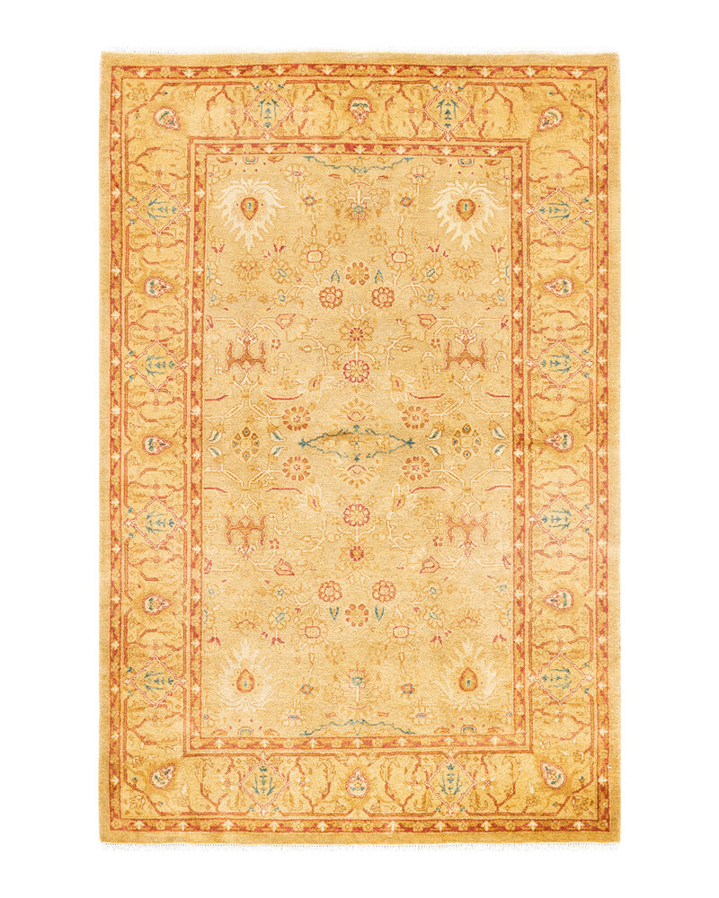Mogul, One-of-a-Kind Hand-Knotted Area Rug  - Yellow, 4' 2" x 6' 1" image number 1