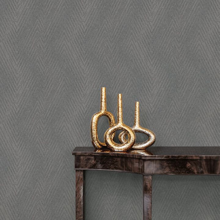 Utopia Bronze Brown Herringbone Weave Textured Wallpaper G68024