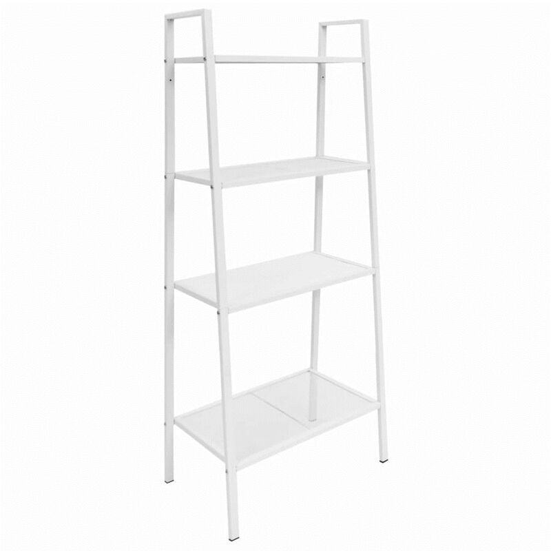 vidaXL Ladder Bookcase 4 Tiers Metal White