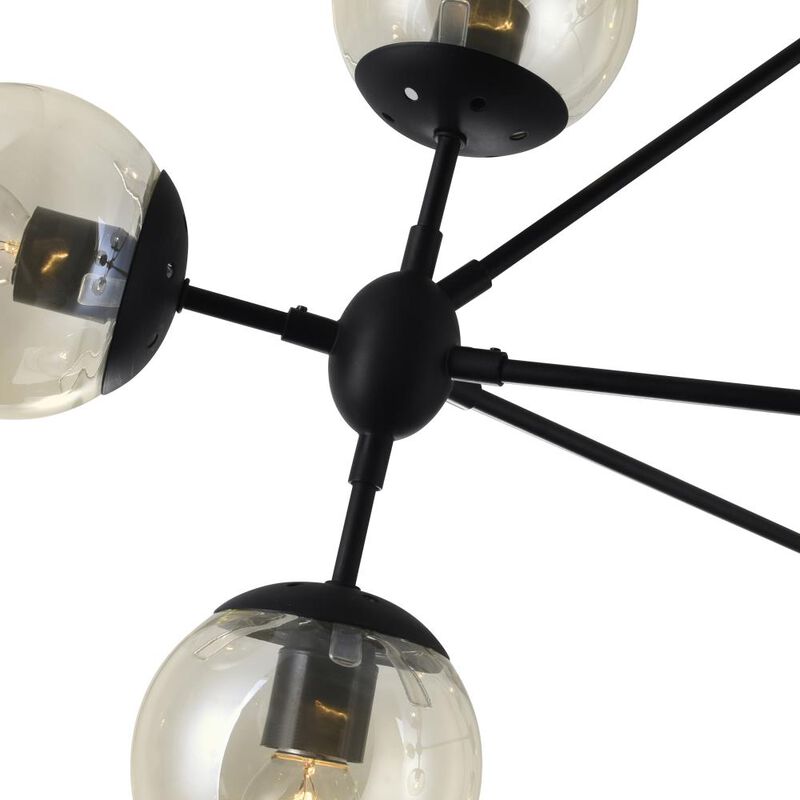 Glow 10 Light Chandelier With Black Finish