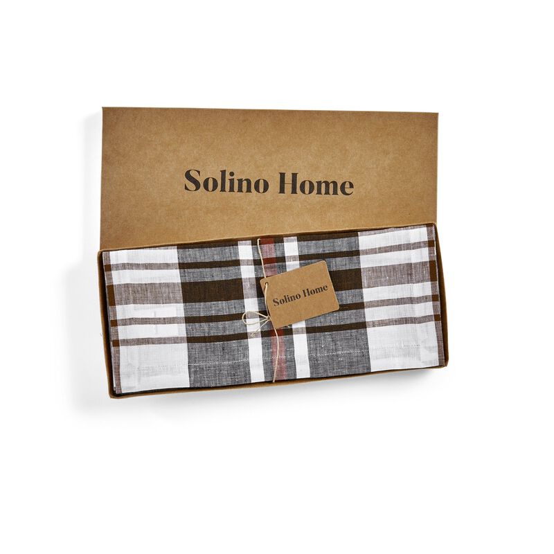 Christmas Linen Table Runner - Oxford Plaid, Solino Home