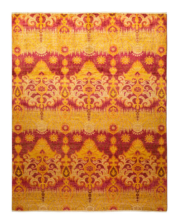 Modern, One-of-a-Kind Hand-Knotted Area Rug  - Yellow, 8' 1" x 10' 2"