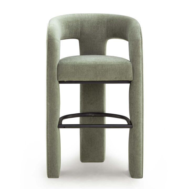 Tov Furniture Malone Green Perfomance Fabric Bar Stool