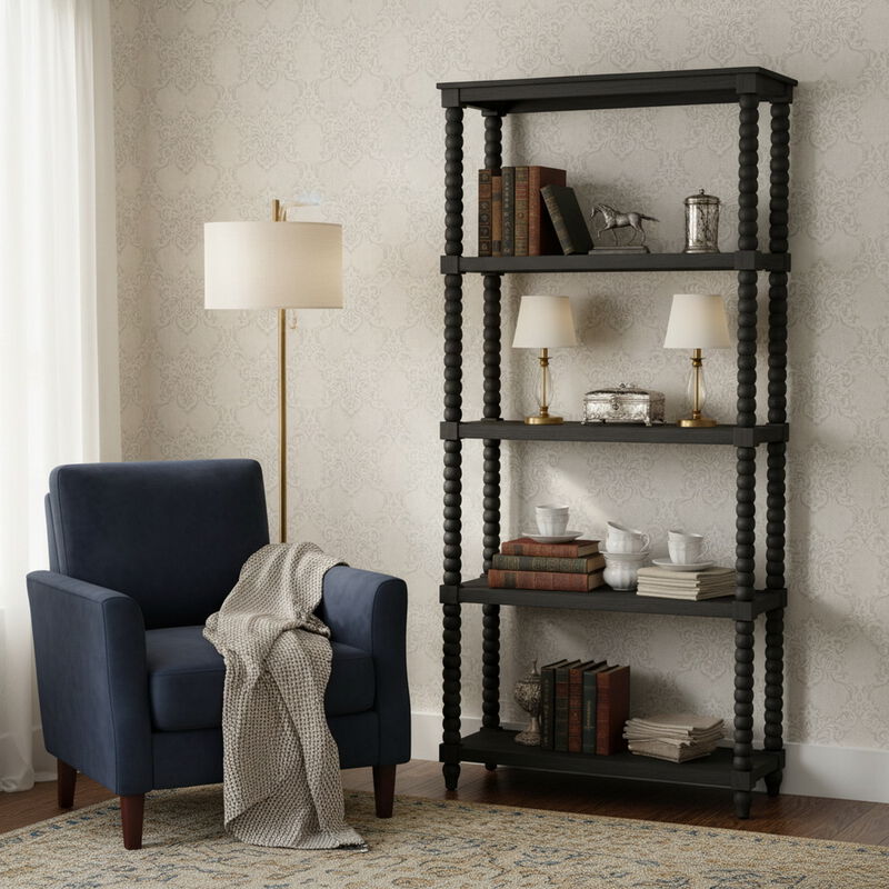 Meridian 4 Shelf Black Etagere image number 1