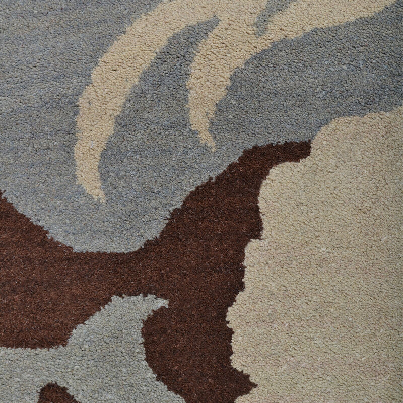 RUGSOTIC CARPETS HAND TUFTED WOOL ECO-FRIENDLY AREA RUGS  - Square Shape, Gray & White, Floral Modern Design, High Pile  Handmade Anti Skid Area Rugs for Living Room, Bed Room (K00511) image number 4