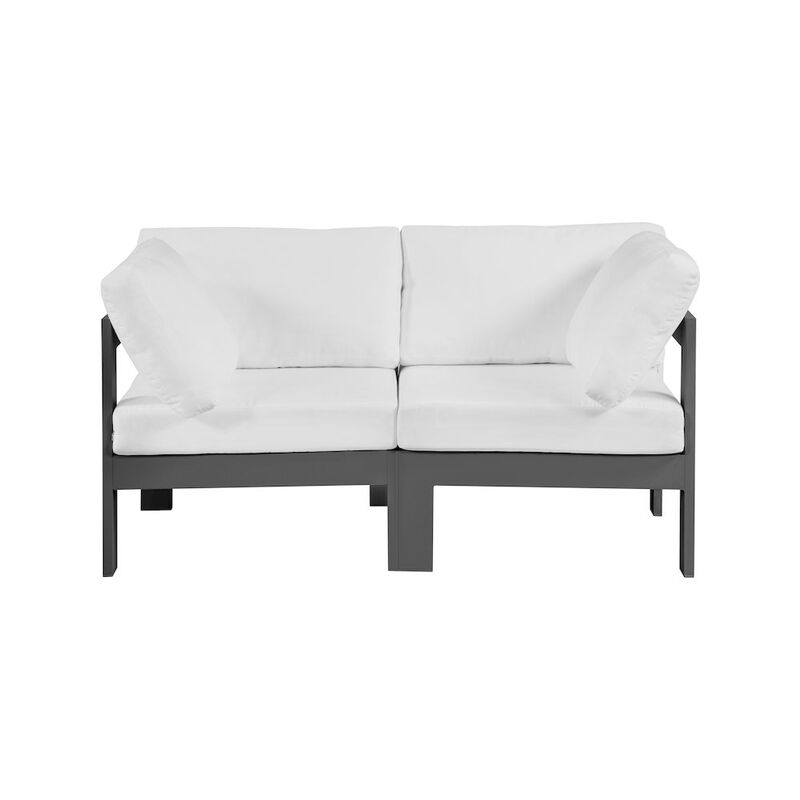 Meridian Furniture Nizuc White Water Resistant Fabric Outdoor Patio Modular Sofa