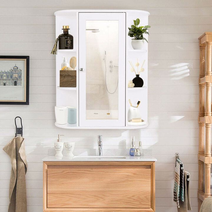 Hivvago White Bathroom Wall Mounted Medicine Cabinet with Storage Shelves