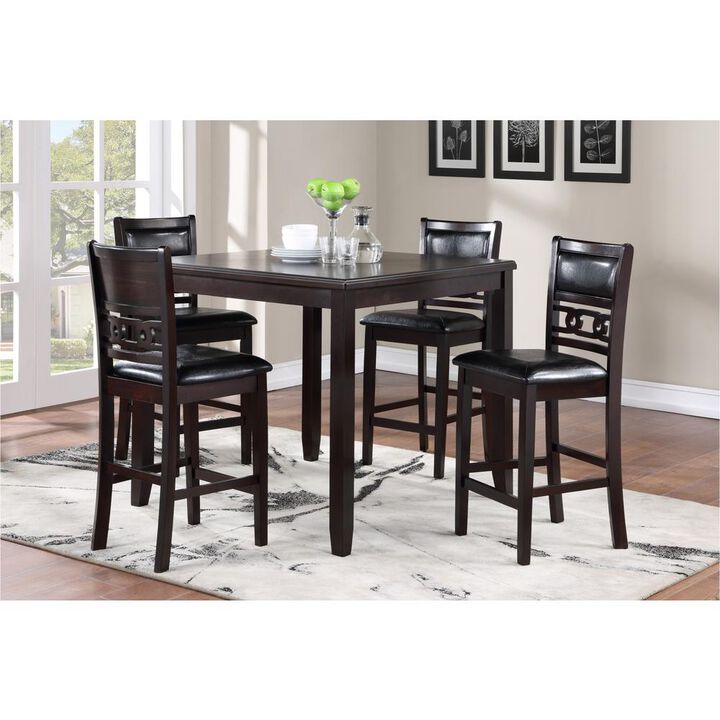 New Classic Furniture Furniture Gia 5-Piece Transitional Wood Counter Set in Ebony