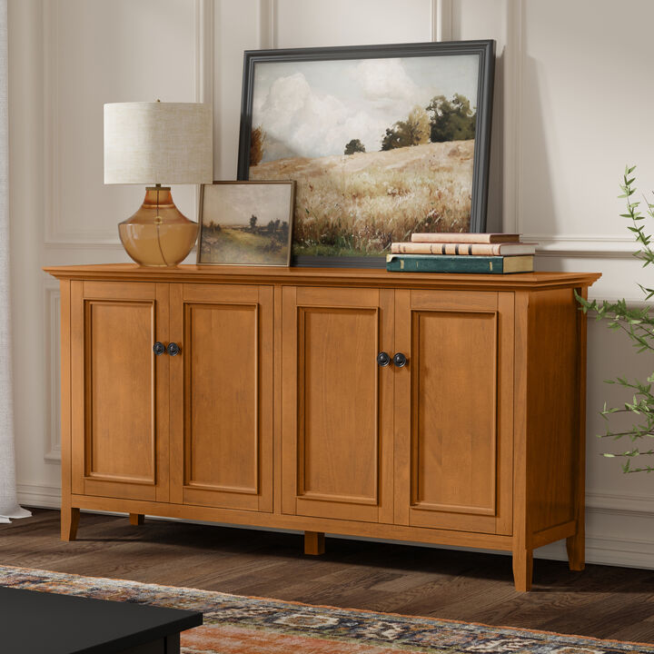 Simpli Home Amherst Wide 4 Door Storage Cabinet