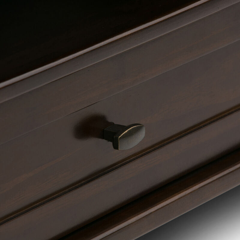 Warm Shaker SOLID WOOD 48 inch Wide Rectangle Transitional Coffee Table in Tobacco Brown