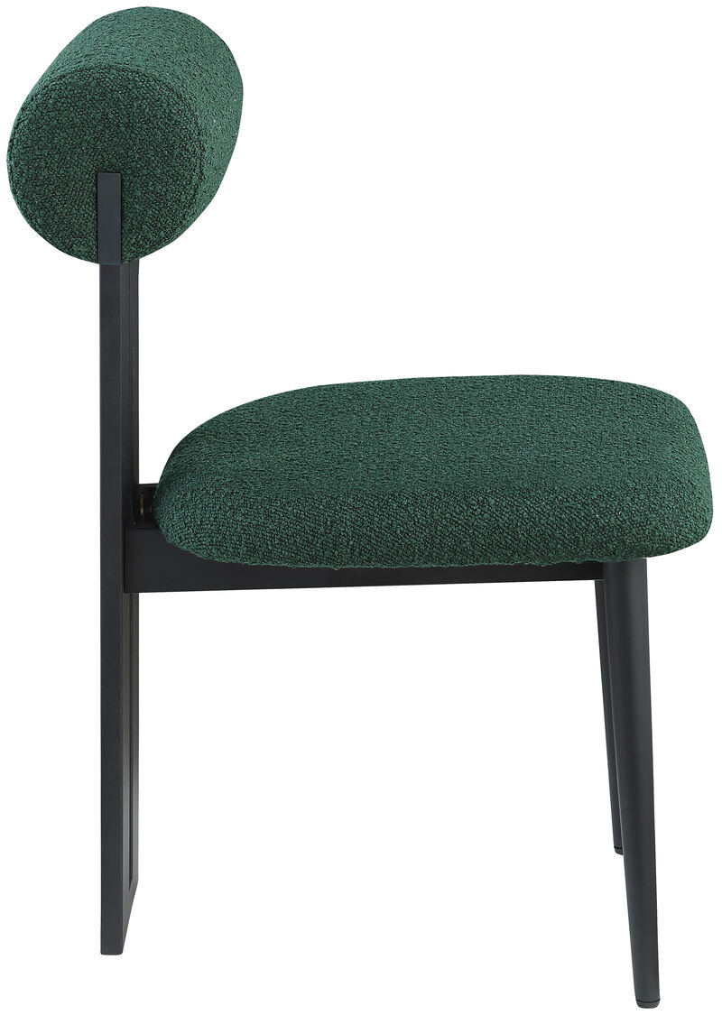 Meridian Furniture Dario Green Boucle Fabric Dining Chair, Set of 2