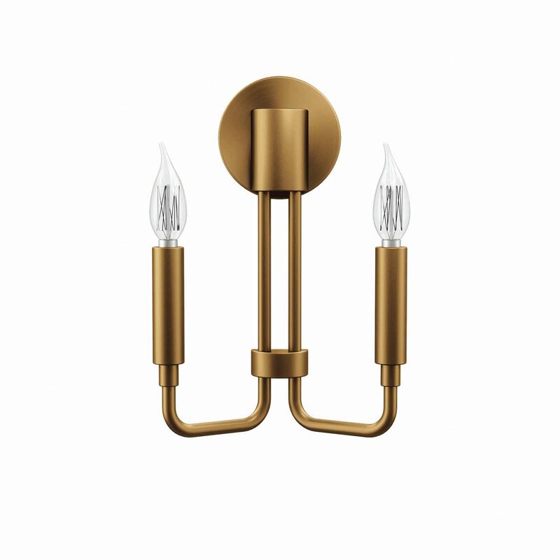 Modway Rekindle 2-Light Wall Sconce in Satin Brass, Brown, 3.5 x 9 x 12.5 image number 5