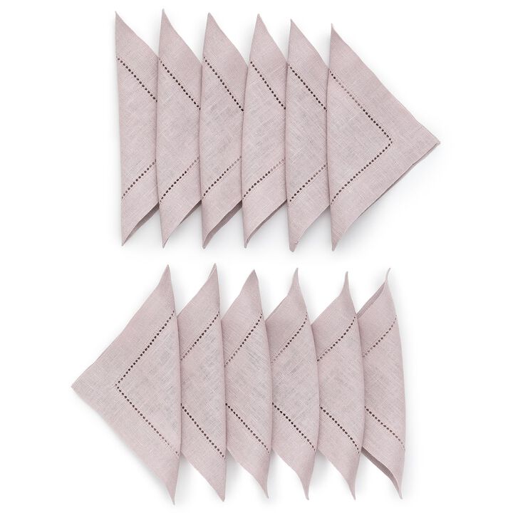 Linen Cocktail Napkins - Classic Hemstitch