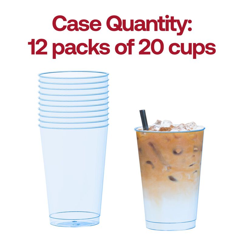 12 oz. Clear Blue Plastic Party Cups (240 Cups) image number 4