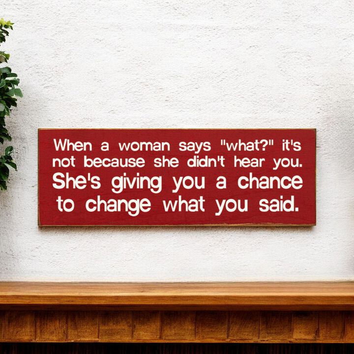Funny Marriage Quote Wall Decor on Solid Knotty Pine Wood with Hanging Slot