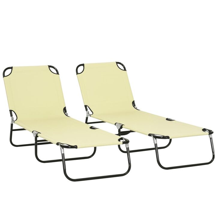 Hivvago 2-Piece Outdoor Sun Loungers for Beach, Yard, or Patio