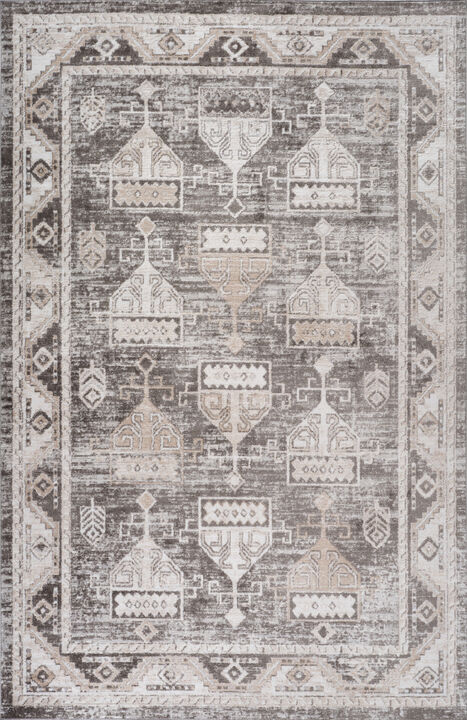 HomeRoots Abstract Distressed Area Rug