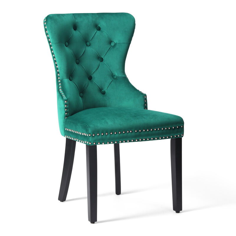 WestinTrends Velvet Upholstered Tufted Dining Chairs (Set of 6)