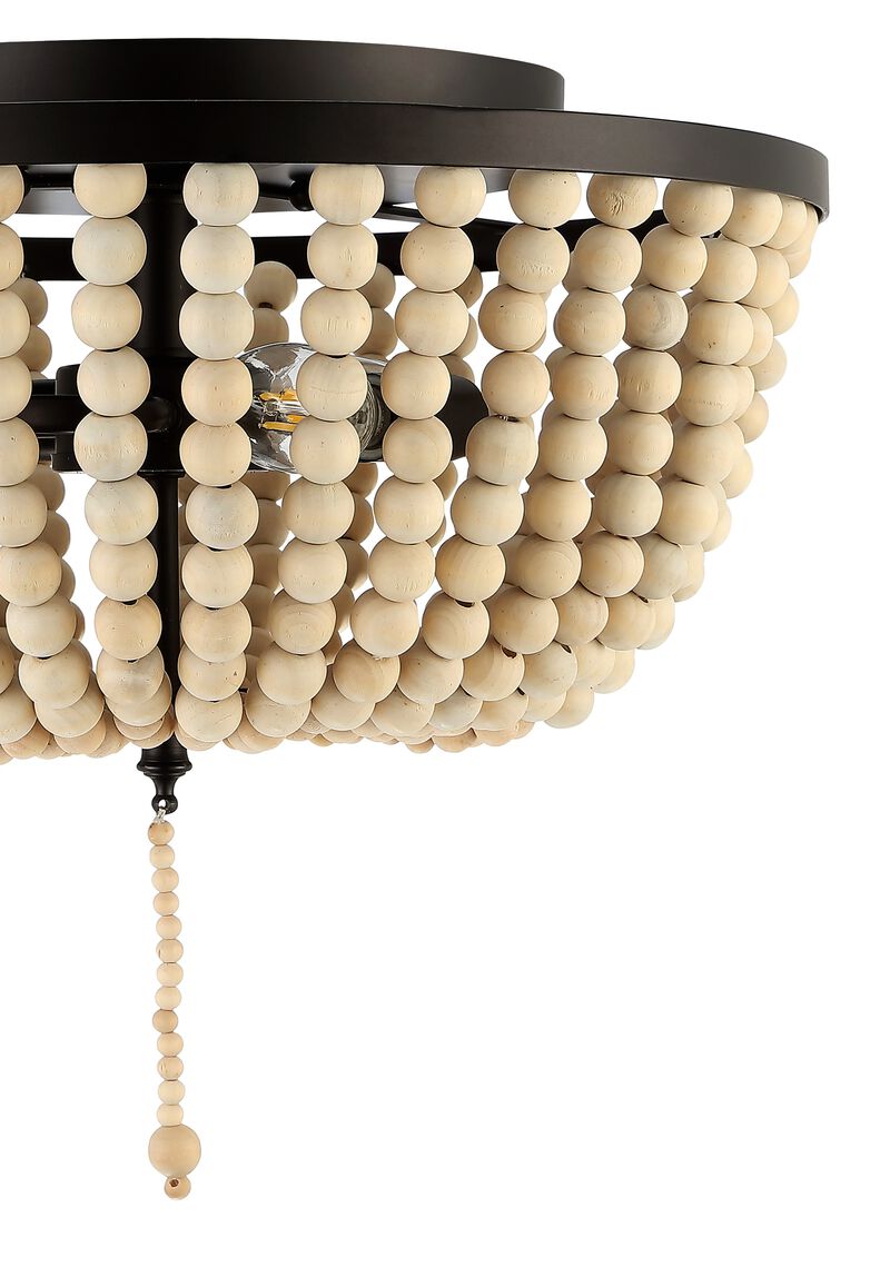 Allison Wood Beaded/Metal LED Flush Mount