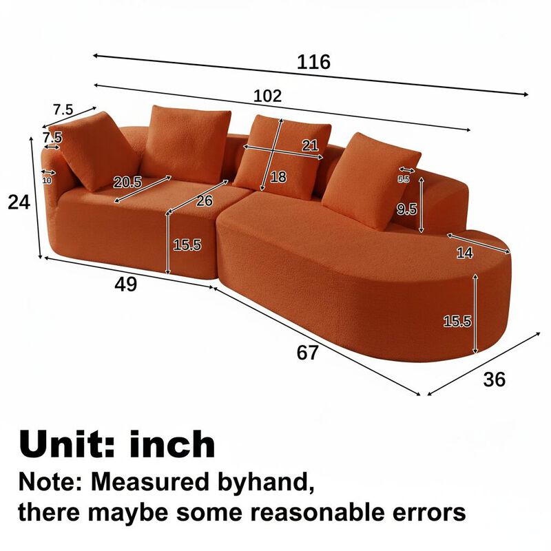 Gastdo  Curved Sectional Sofa image number 7