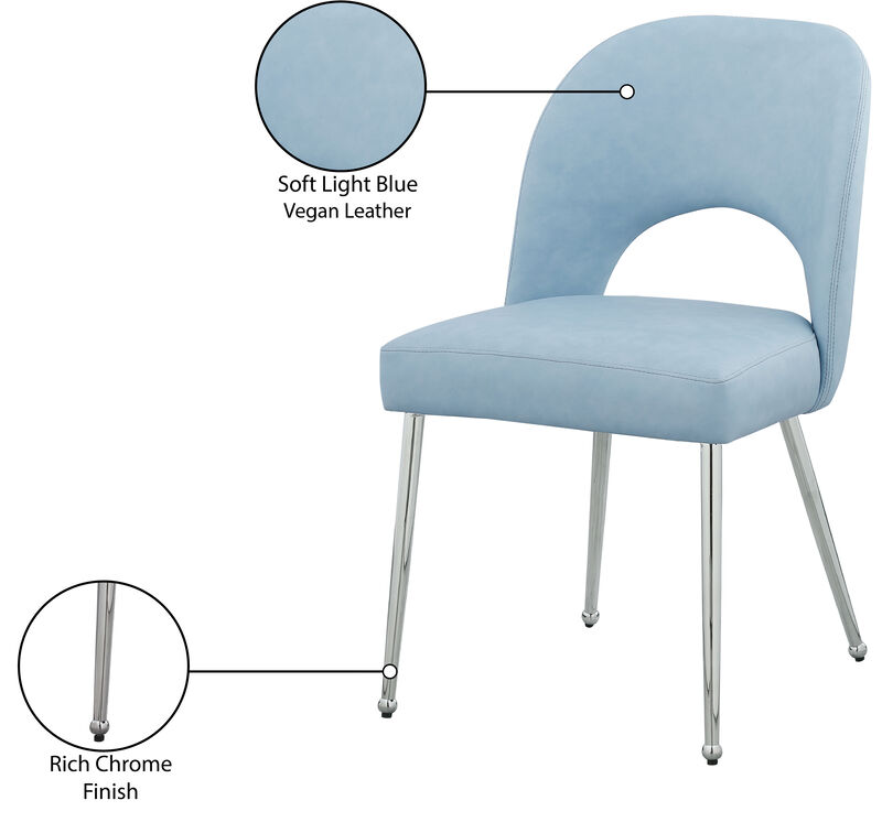 Meridian Furniture Logan Light Blue Vegan Leather Dining Chair, Set of 2 image number 7