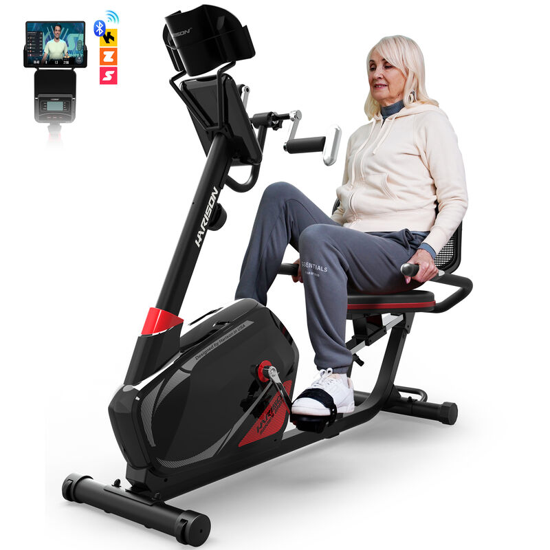 HARISON Magnetic Exercise Bike with Arm Exerciser, 350 LB Recumbent Bike, Bluetooth App, LCD & Tablet Holder (HR-B8A Re) image number 0