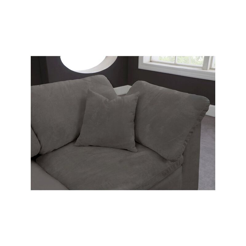 Meridian Furniture Cozy Grey Velvet Comfort Modular Sofa