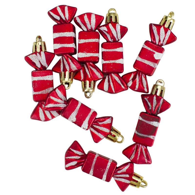 8ct Red and White Peppermint Shatterproof Christmas Ornaments 2.25" image number 1