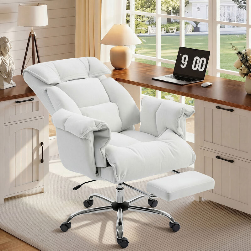 Hivvago Reclining Desk Chair with High Resilience Foam and Rolling Wheels image number 1