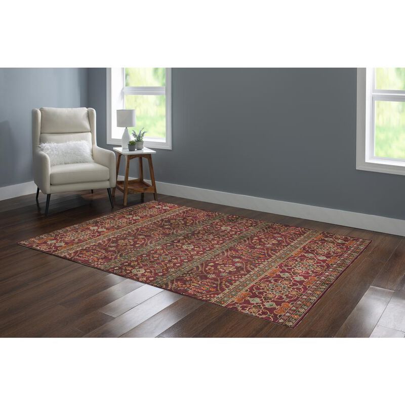 Linon Washable Neil Garnet/Ivory, Rug image number 5