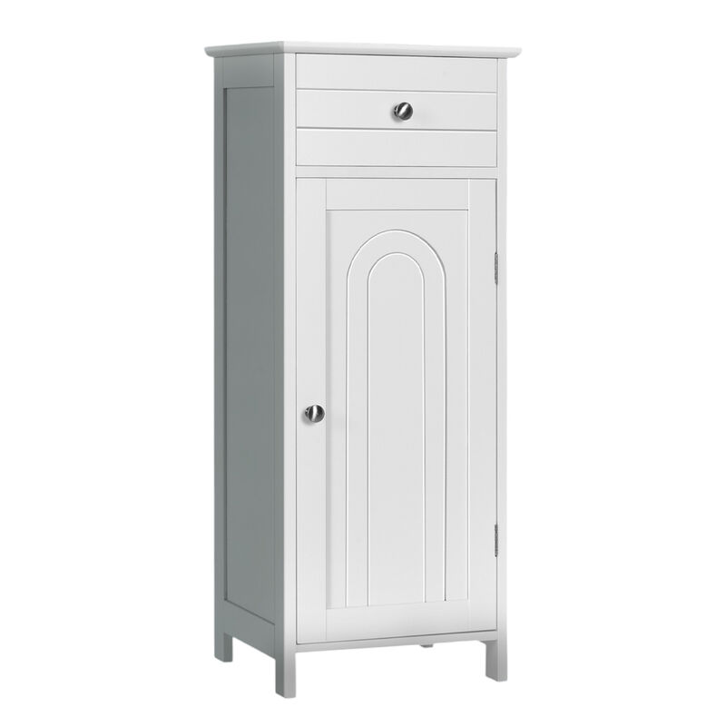 Free-Standing Wooden Storage Cabinet with Drawer and Open Shelf image number 0